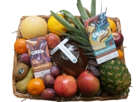 Honey Haven: Fruit, Chocolate, & Giant Honey Fruit Basket